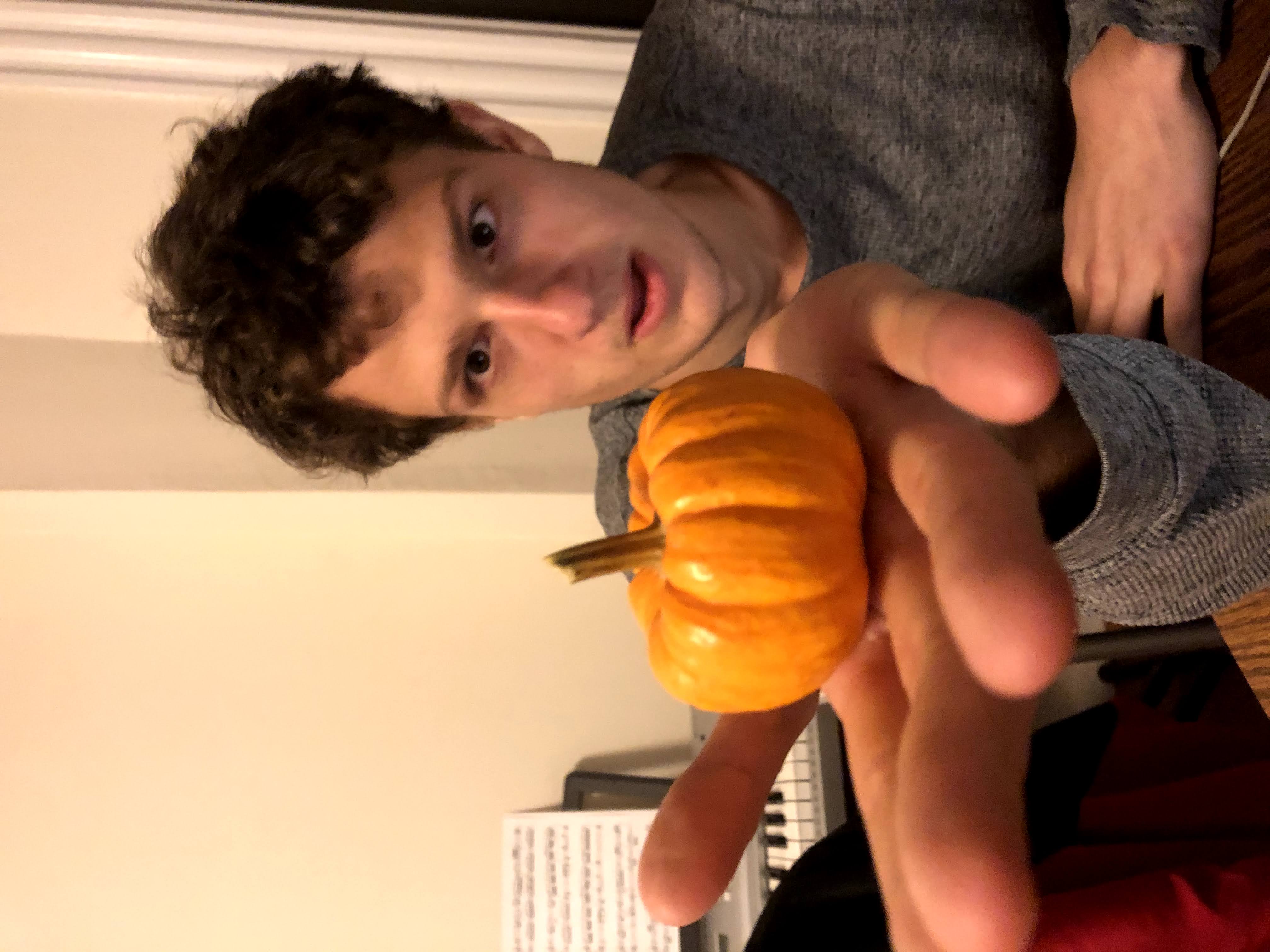 Nick with a pumpkin